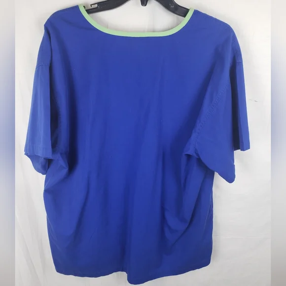 Melrose Blue and Lime Green Scrub Set Sz 2XL - Picture 5 of 9
